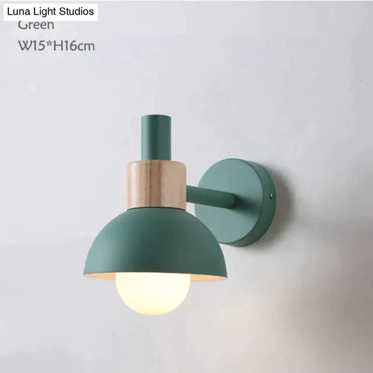 Leanne | Wooden Wall Lamp Green