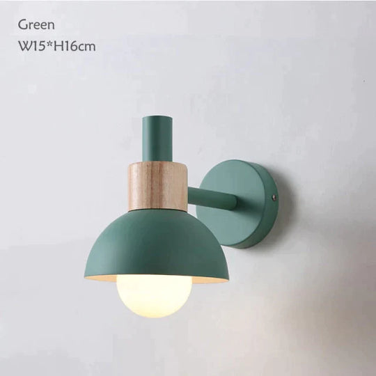 Leanne | Wooden Wall Lamp Green