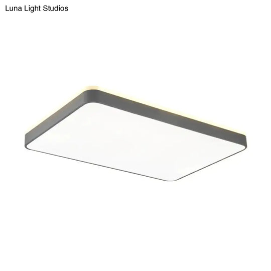 Led Acrylic Ceiling Lamp: Modern Simplicity Flush-Mounted Grey/White Warm/White Light - Bedroom