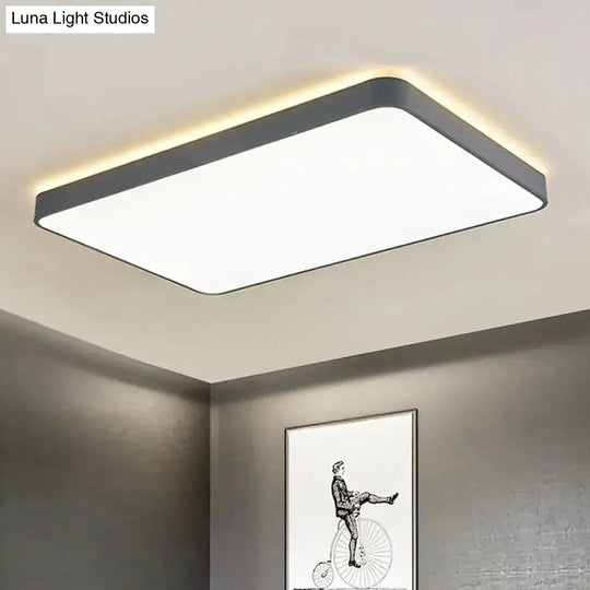 Led Acrylic Ceiling Lamp: Modern Simplicity Flush-Mounted Grey/White Warm/White Light - Bedroom