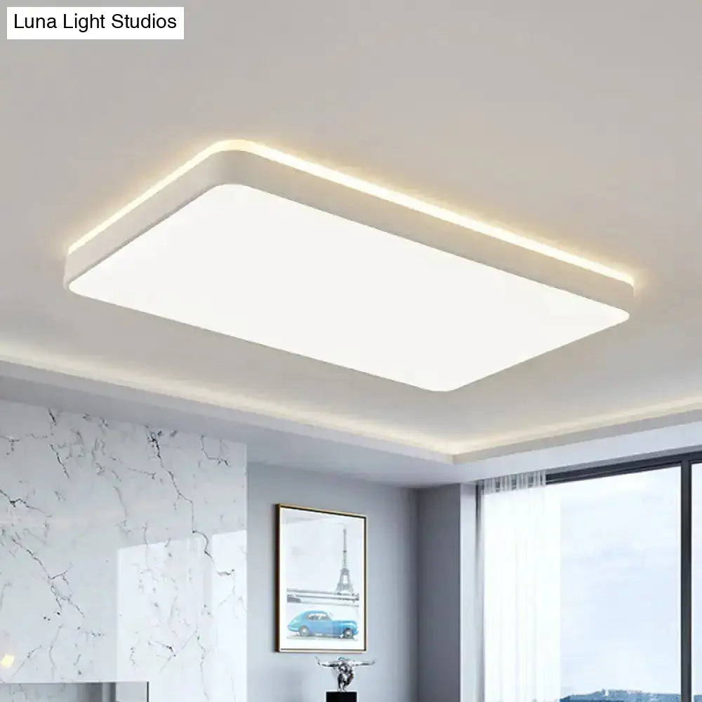 Led Acrylic Ceiling Lamp: Modern Simplicity Flush-Mounted Grey/White Warm/White Light - Bedroom