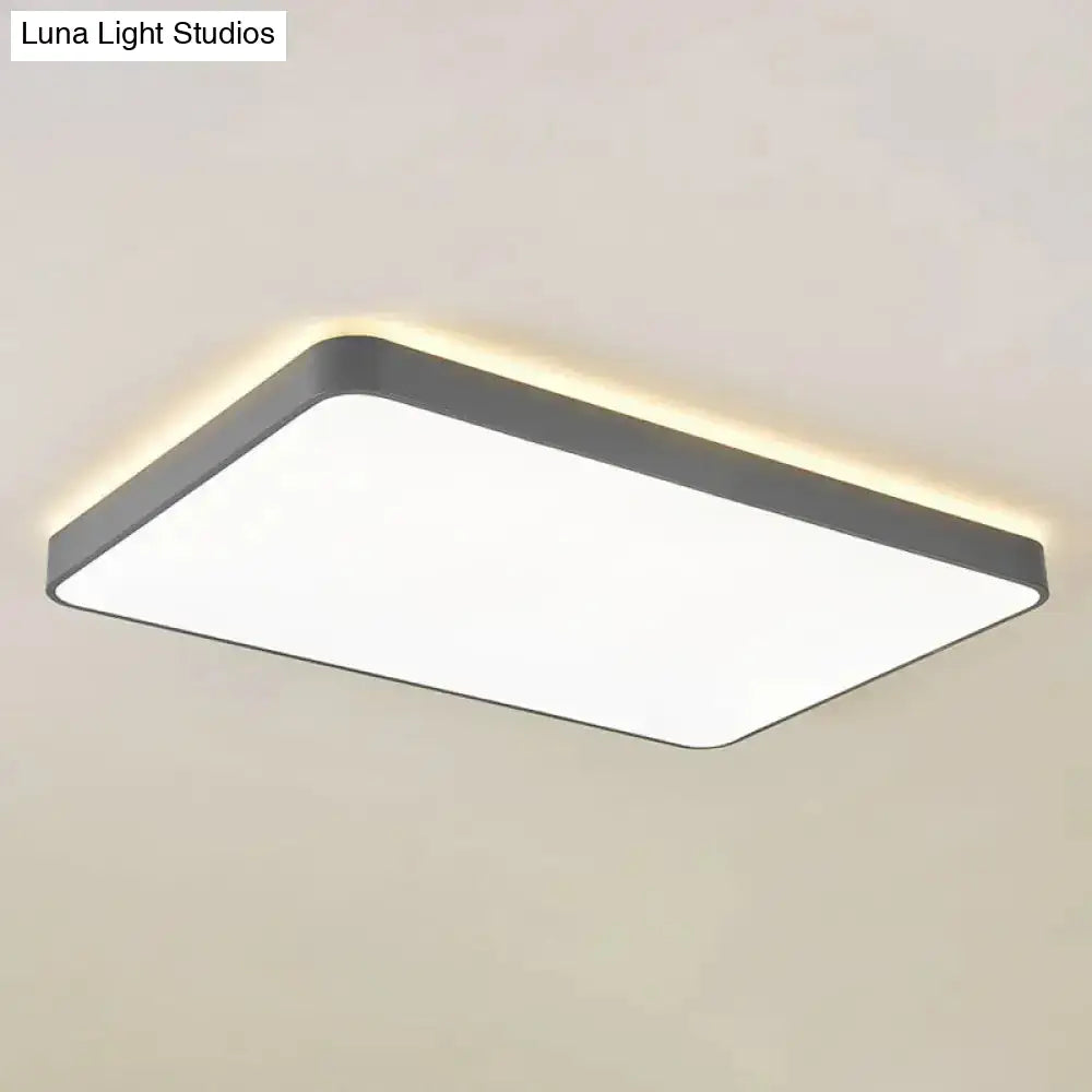 Led Acrylic Ceiling Lamp: Modern Simplicity Flush-Mounted Grey/White Warm/White Light - Bedroom