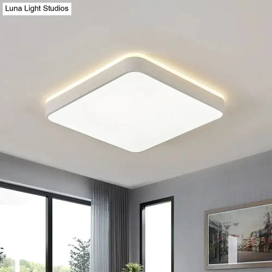 Led Acrylic Ceiling Lamp: Modern Simplicity Flush-Mounted Grey/White Warm/White Light - Bedroom