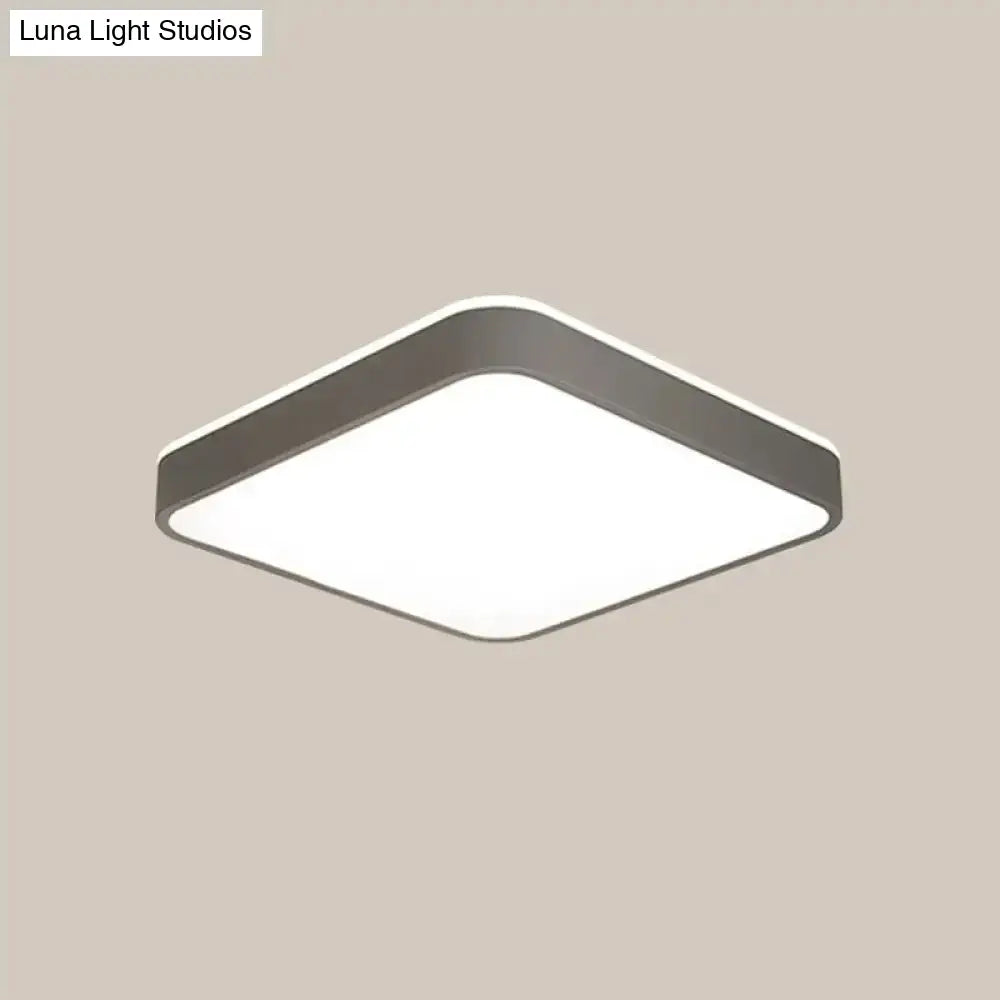 Led Acrylic Ceiling Lamp: Modern Simplicity Flush-Mounted Grey/White Warm/White Light - Bedroom