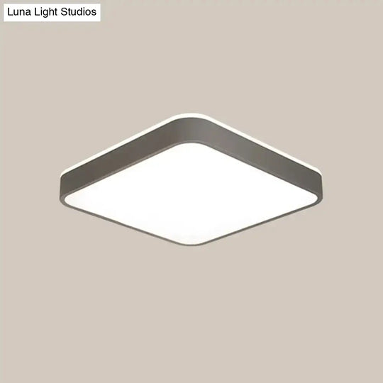 Led Acrylic Ceiling Lamp: Modern Simplicity Flush-Mounted Grey/White Warm/White Light - Bedroom