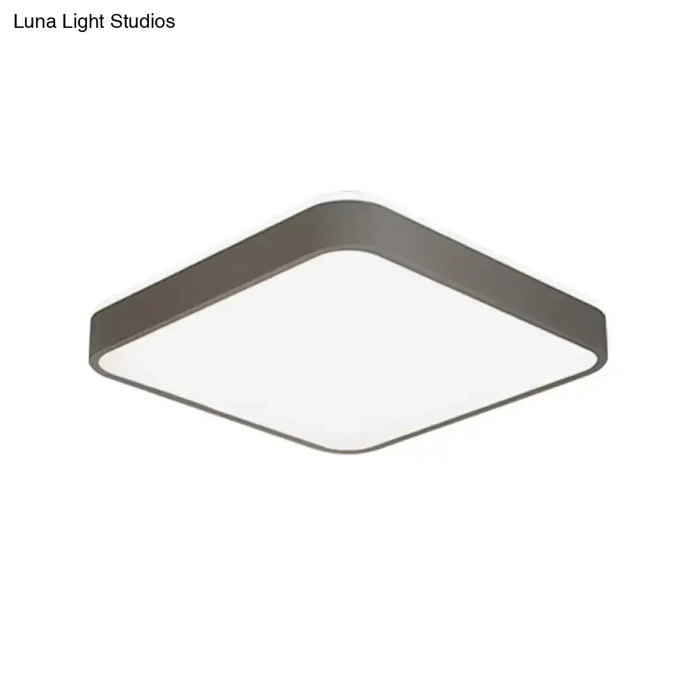 Led Acrylic Ceiling Lamp: Modern Simplicity Flush-Mounted Grey/White Warm/White Light - Bedroom