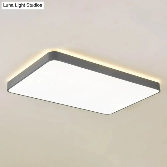 Led Acrylic Ceiling Lamp: Modern Simplicity Flush-Mounted Grey/White Warm/White Light - Bedroom