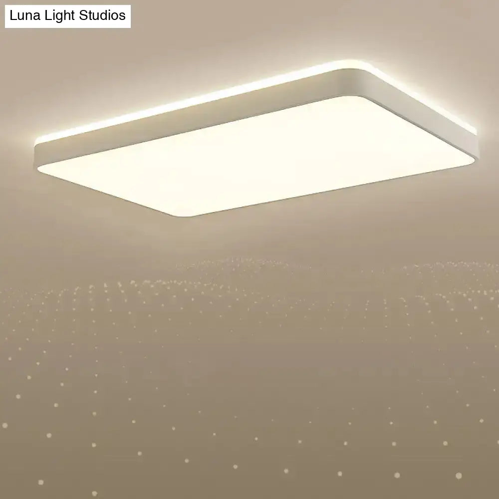 Led Acrylic Ceiling Lamp: Modern Simplicity Flush-Mounted Grey/White Warm/White Light - Bedroom