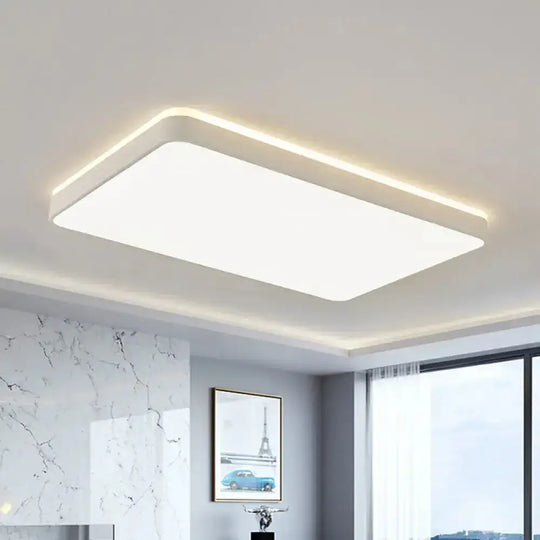 Led Acrylic Ceiling Lamp: Modern Simplicity Flush-Mounted Grey/White Warm/White Light - Bedroom