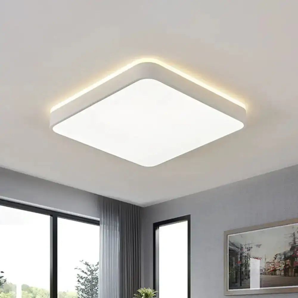 Led Acrylic Ceiling Lamp: Modern Simplicity Flush-Mounted Grey/White Warm/White Light - Bedroom