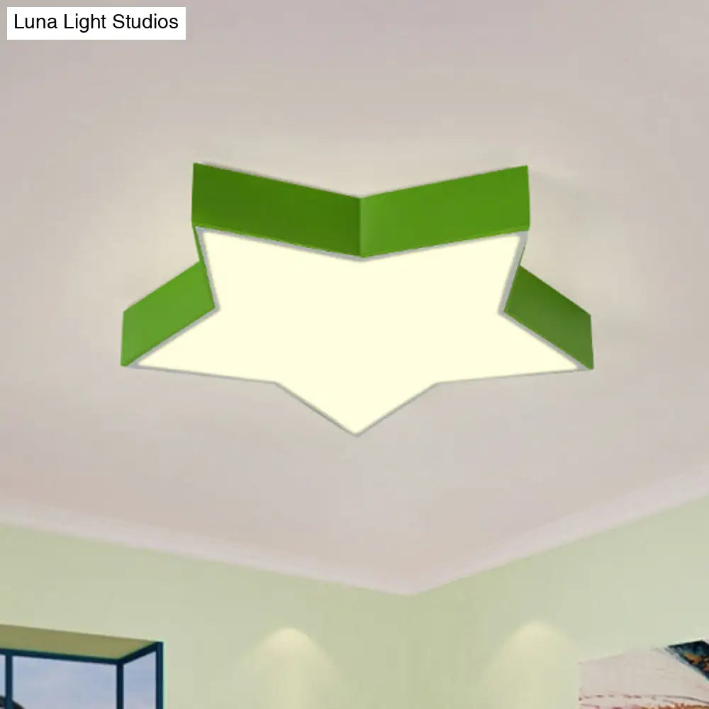 Led Acrylic Ceiling Light For Childs Room - Simplistic Star Design Flush Mount