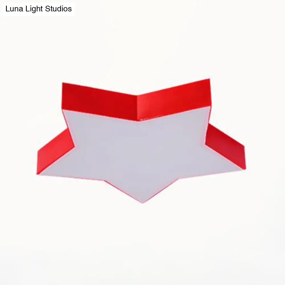 Led Acrylic Ceiling Light For Childs Room - Simplistic Star Design Flush Mount