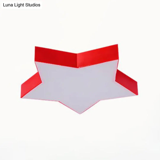 Led Acrylic Ceiling Light For Childs Room - Simplistic Star Design Flush Mount