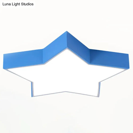 Led Acrylic Ceiling Light For Childs Room - Simplistic Star Design Flush Mount