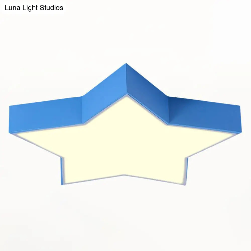 Led Acrylic Ceiling Light For Childs Room - Simplistic Star Design Flush Mount