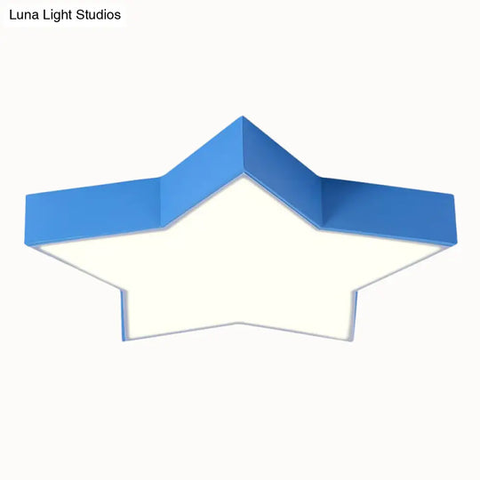 Led Acrylic Ceiling Light For Childs Room - Simplistic Star Design Flush Mount