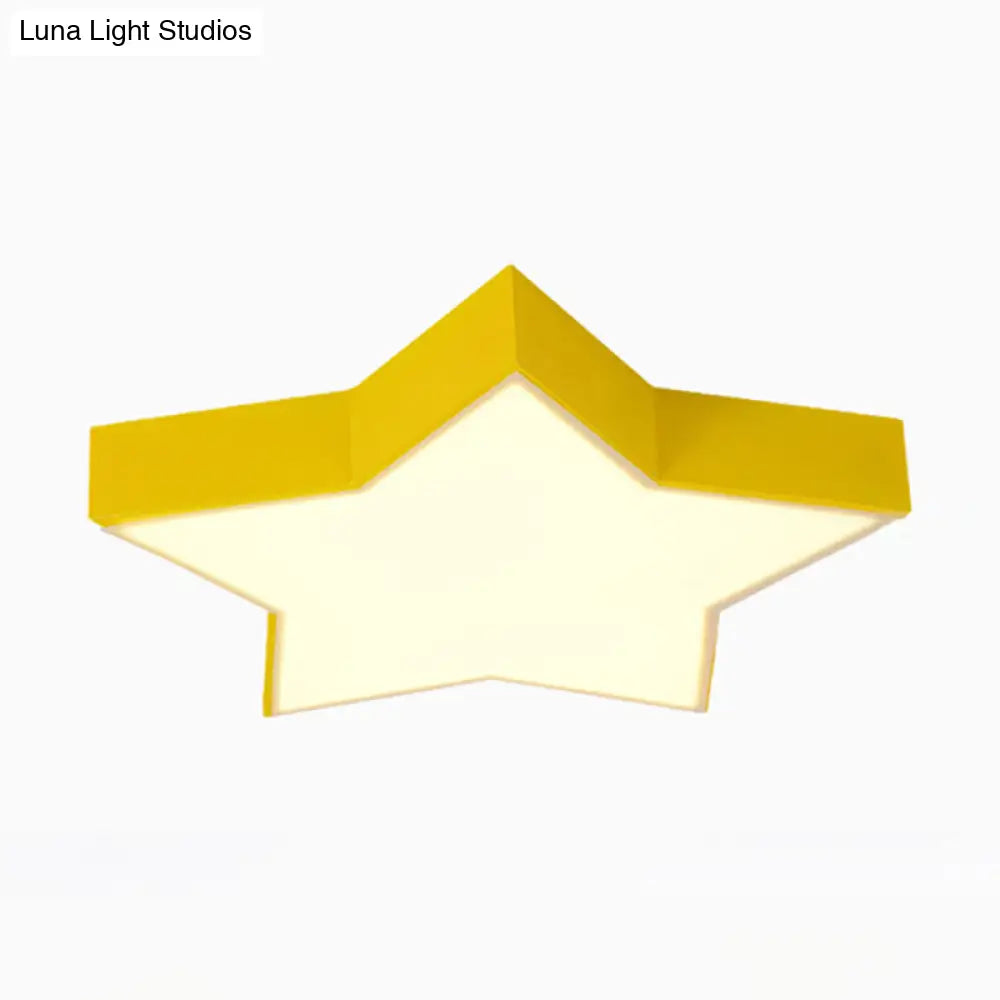 Led Acrylic Ceiling Light For Childs Room - Simplistic Star Design Flush Mount