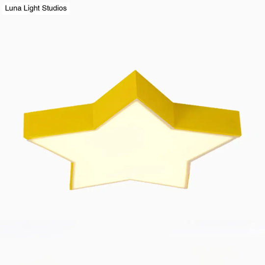 Led Acrylic Ceiling Light For Childs Room - Simplistic Star Design Flush Mount