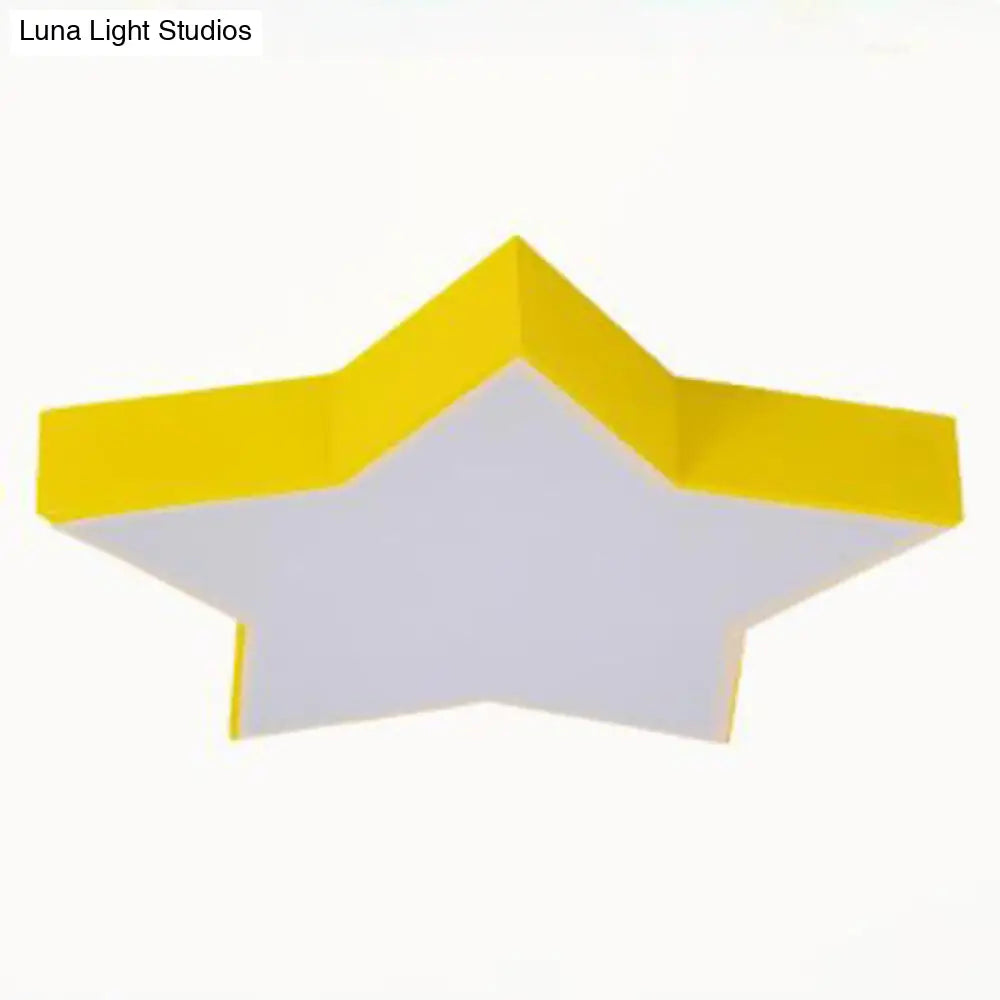 Led Acrylic Ceiling Light For Childs Room - Simplistic Star Design Flush Mount