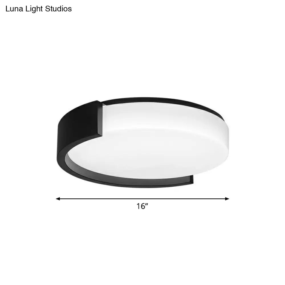Led Acrylic Ceiling Light: Sleek Flush-Mount Fixture For Bedrooms Black / 16 White