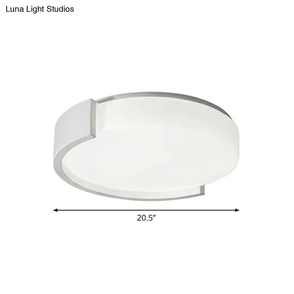 Led Acrylic Ceiling Light: Sleek Flush-Mount Fixture For Bedrooms White / 20.5