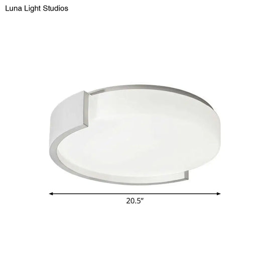 Led Acrylic Ceiling Light: Sleek Flush-Mount Fixture For Bedrooms White / 20.5