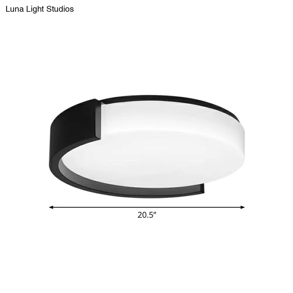 Led Acrylic Ceiling Light: Sleek Flush-Mount Fixture For Bedrooms Black / 20.5 White