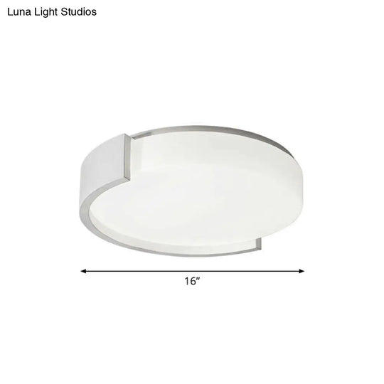 Led Acrylic Ceiling Light: Sleek Flush-Mount Fixture For Bedrooms White / 16