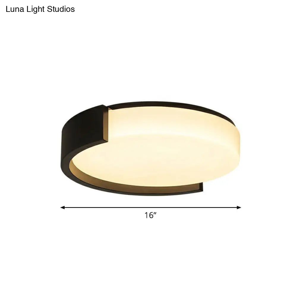 Led Acrylic Ceiling Light: Sleek Flush-Mount Fixture For Bedrooms Black / 16 Third Gear