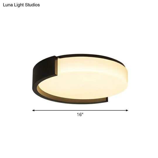 Led Acrylic Ceiling Light: Sleek Flush-Mount Fixture For Bedrooms Black / 16 Third Gear