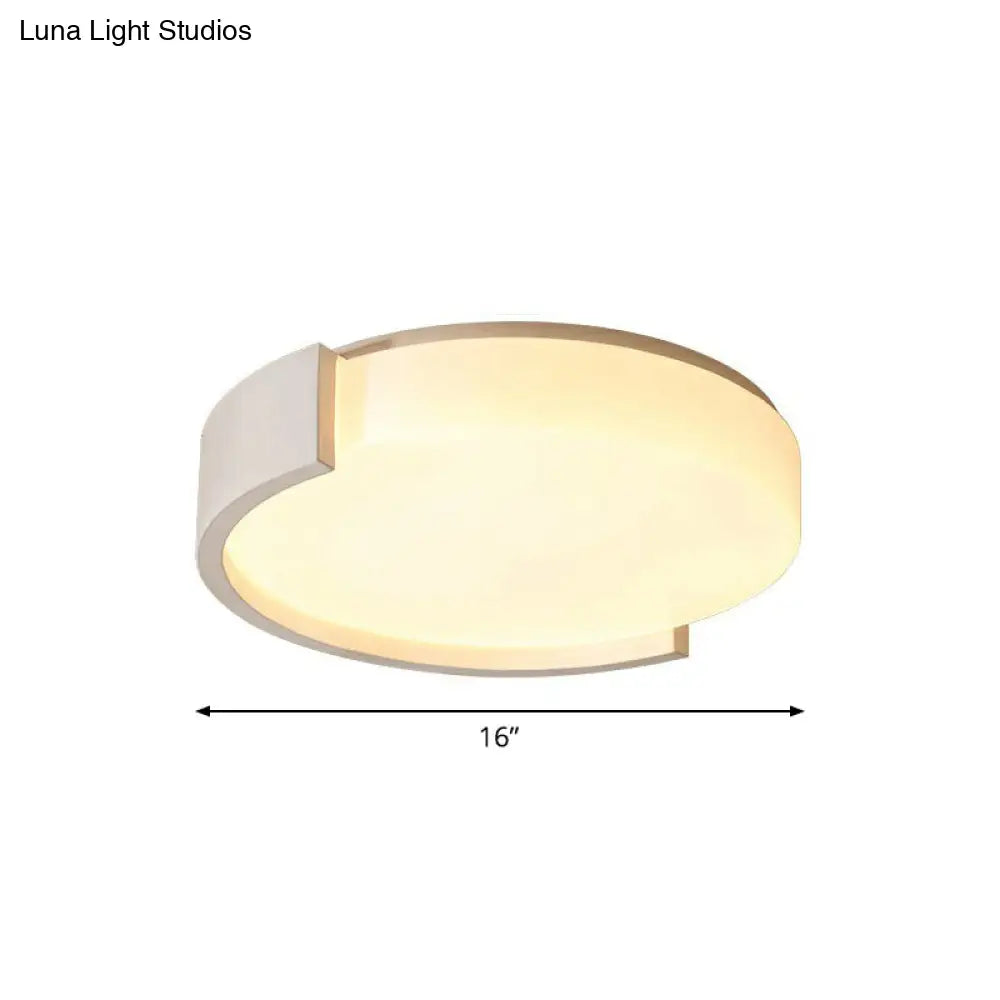 Led Acrylic Ceiling Light: Sleek Flush-Mount Fixture For Bedrooms White / 16 Third Gear