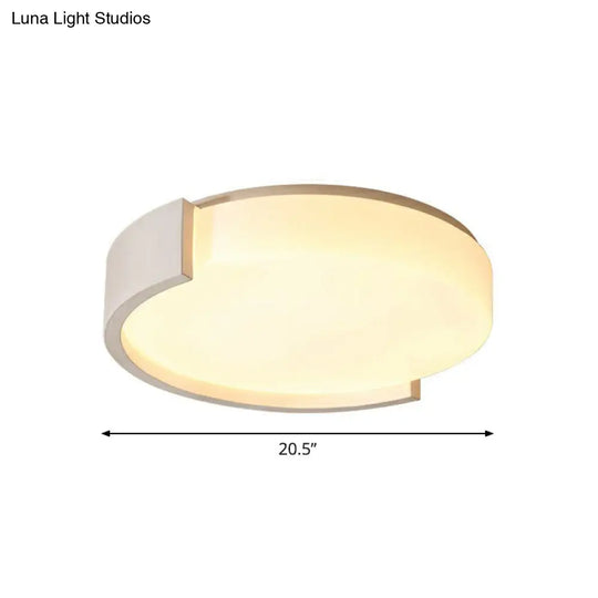 Led Acrylic Ceiling Light: Sleek Flush-Mount Fixture For Bedrooms White / 20.5 Third Gear