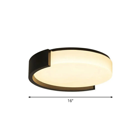 Led Acrylic Ceiling Light: Sleek Flush - Mount Fixture For Bedrooms Black / 16’ Third Gear