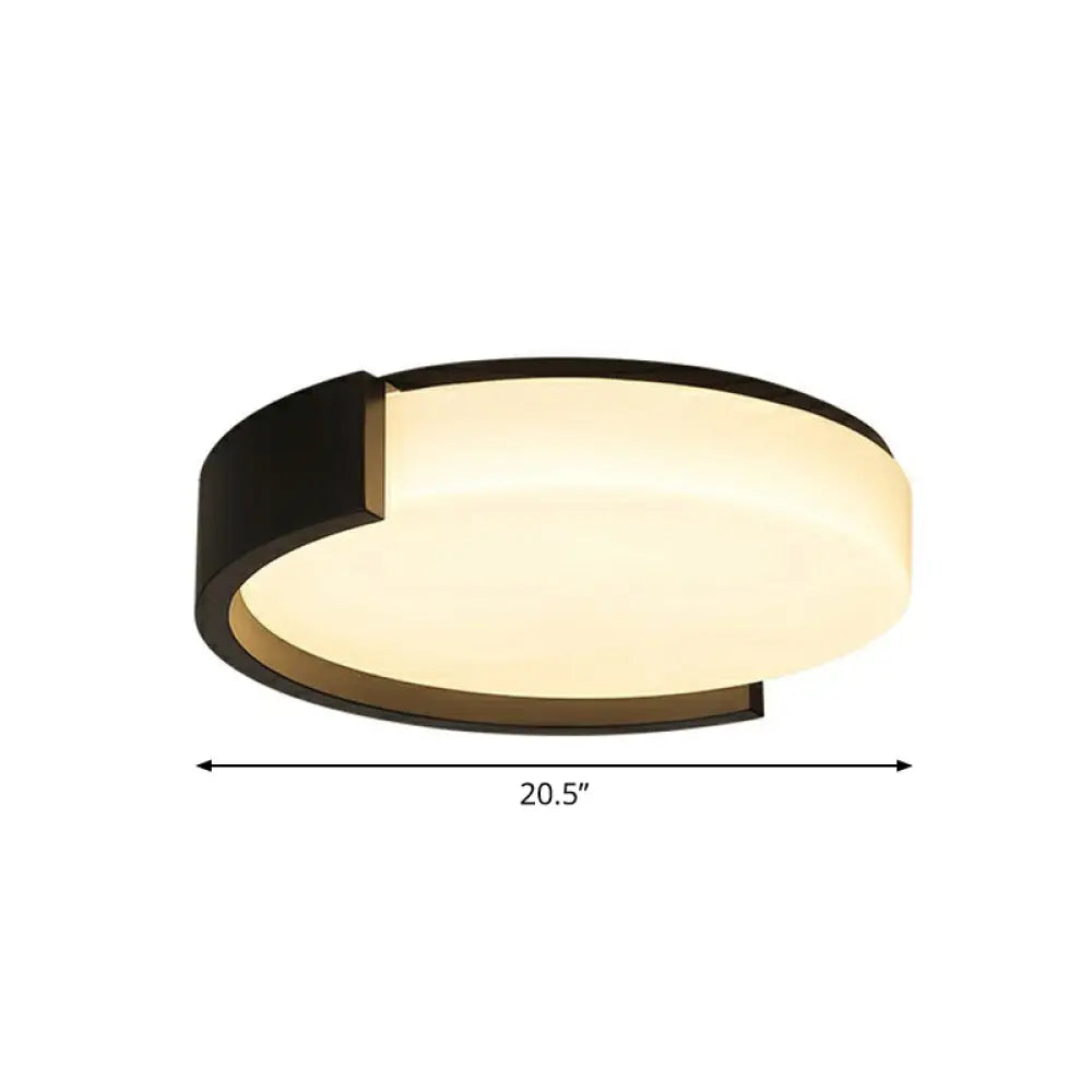 Led Acrylic Ceiling Light: Sleek Flush - Mount Fixture For Bedrooms Black / 20.5’ Third Gear