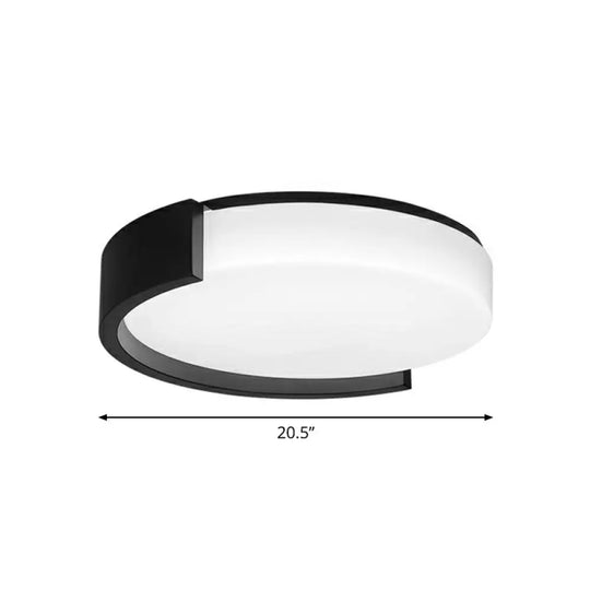 Led Acrylic Ceiling Light: Sleek Flush - Mount Fixture For Bedrooms Black / 20.5’ White
