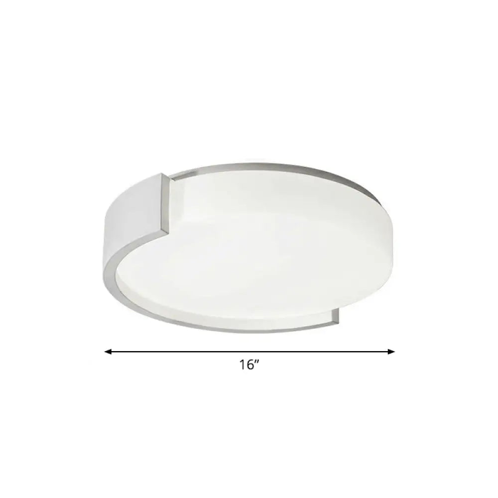 Led Acrylic Ceiling Light: Sleek Flush - Mount Fixture For Bedrooms White / 16’