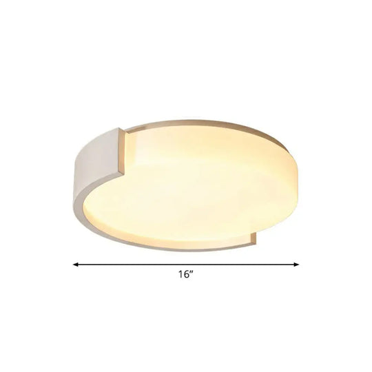 Led Acrylic Ceiling Light: Sleek Flush - Mount Fixture For Bedrooms White / 16’ Third Gear