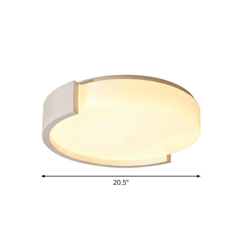 Led Acrylic Ceiling Light: Sleek Flush - Mount Fixture For Bedrooms White / 20.5’ Third Gear