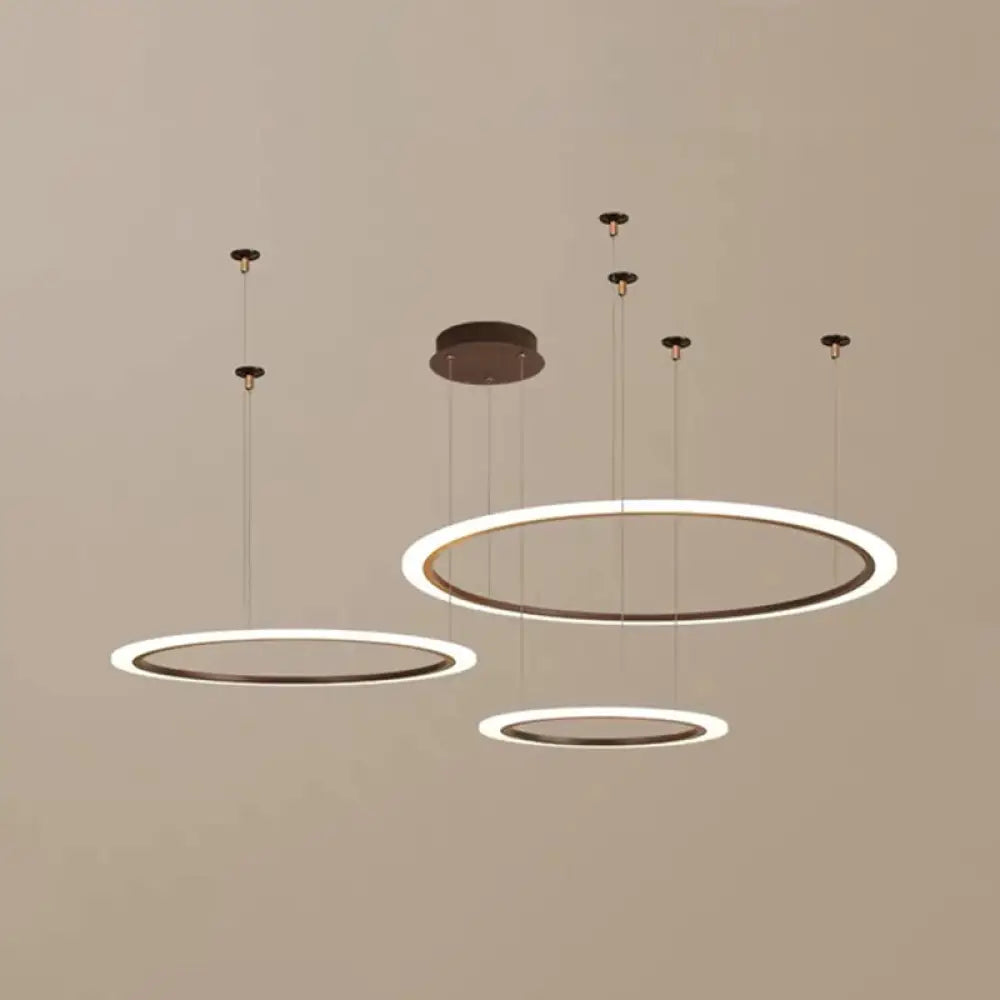 Led Acrylic Chandelier - Modern Multi-Circle Suspension Lamp For Living Room Ceiling Coffee / 3