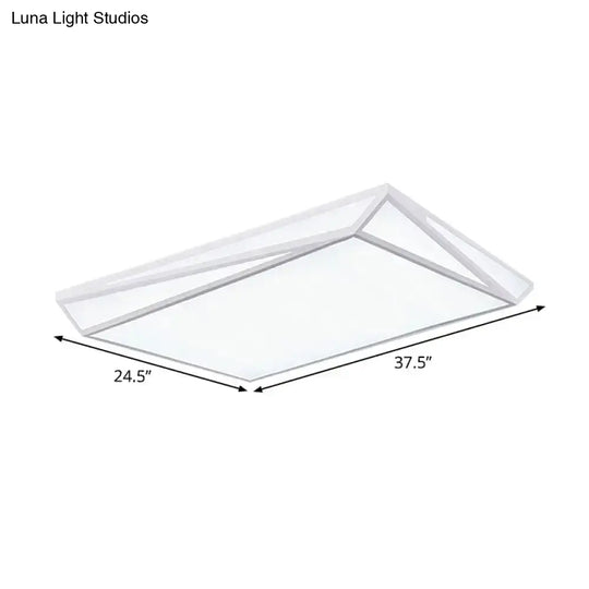 Led Acrylic Flushmount Ceiling Light For Guest Room - White Square/Rectangular Box Design