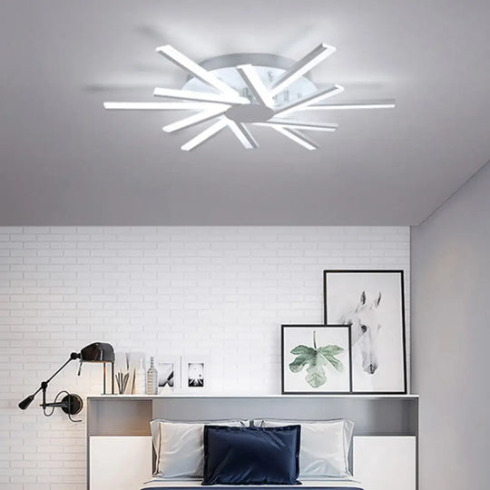 Led Acrylic Semi Flush Light For Living Room Ceiling In White 6 /