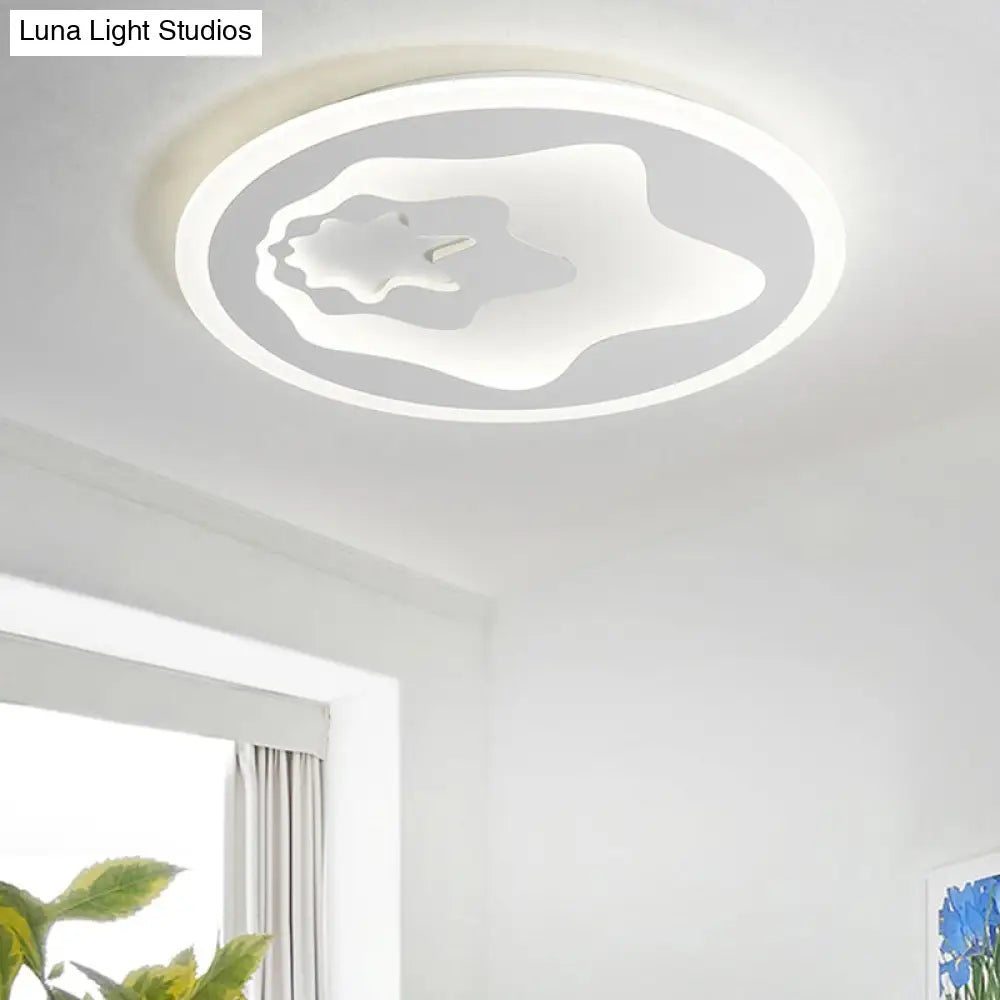 Led Acrylic Star Ceiling Light - Modern Flush Mount For Nursing Room & Hallway (White)