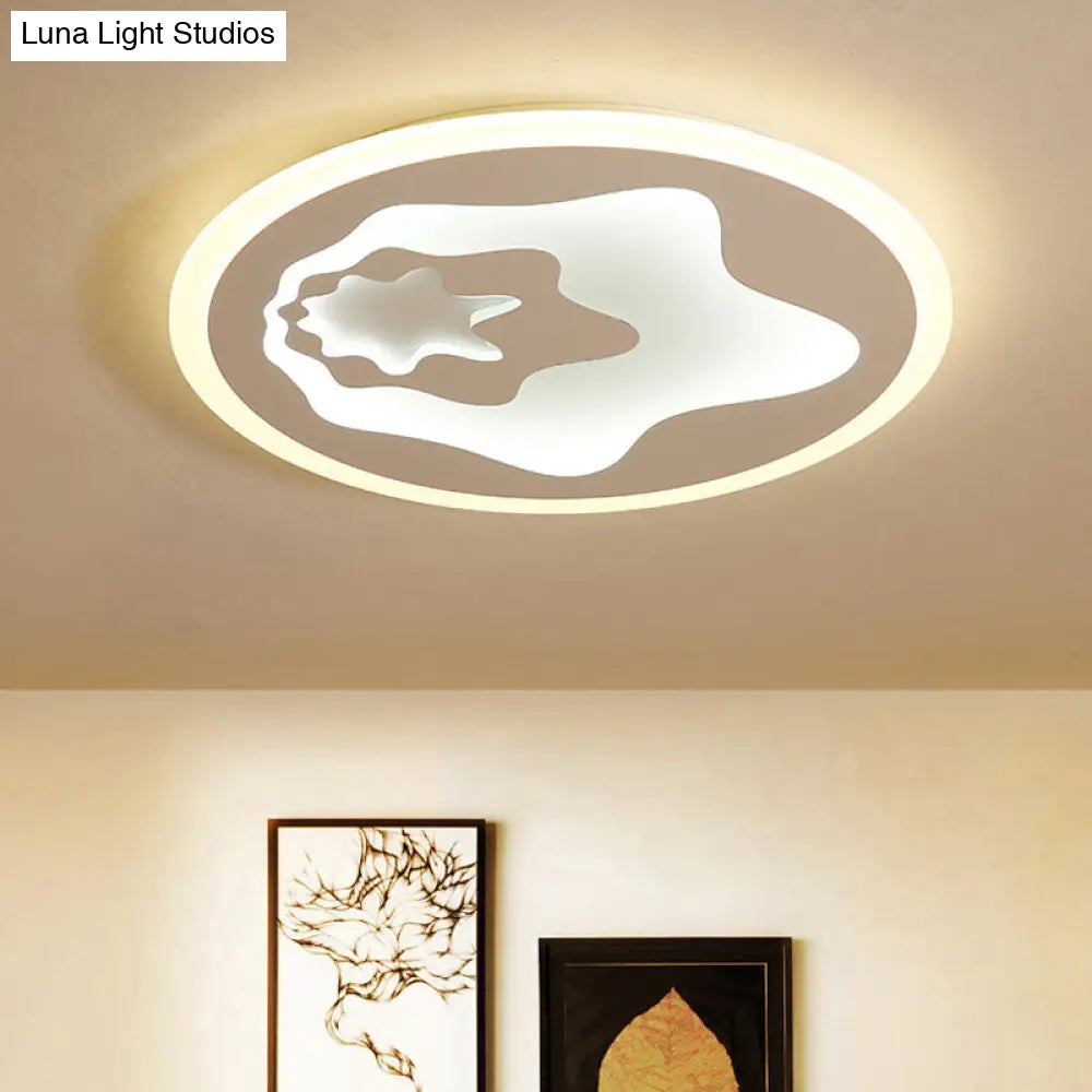 Led Acrylic Star Ceiling Light - Modern Flush Mount For Nursing Room & Hallway (White) White / Warm