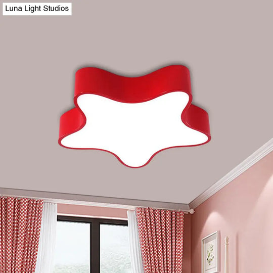 Led Acrylic Starfish Light Fixture For Kids Room - Colorful Flush Mount Recessed Lighting