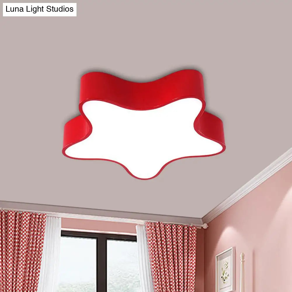 Led Acrylic Starfish Light Fixture For Kids’ Room - Colorful Flush Mount Recessed Lighting