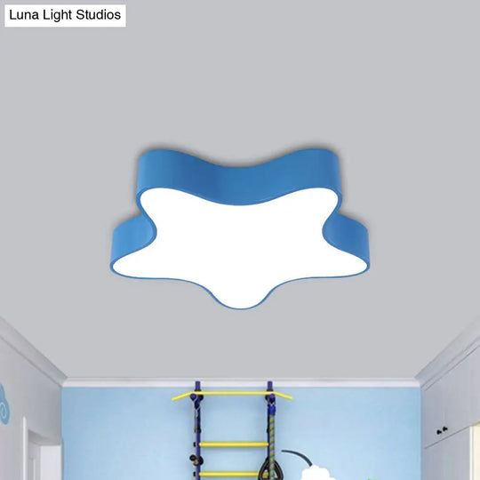 Led Acrylic Starfish Light Fixture For Kids Room - Colorful Flush Mount Recessed Lighting