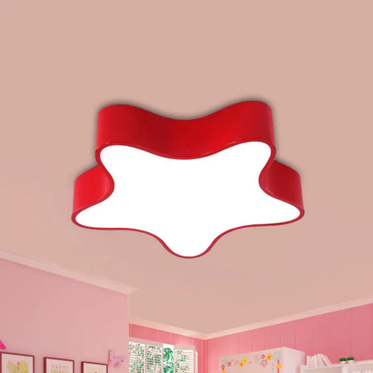 Led Acrylic Starfish Light Fixture For Kids’ Room - Colorful Flush Mount Recessed Lighting Red