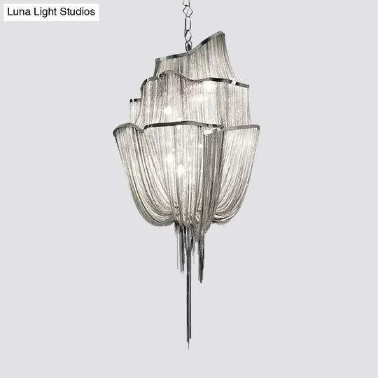 Led Aluminum Flow Chandelier Pendant Light Kit For Contemporary Living Room