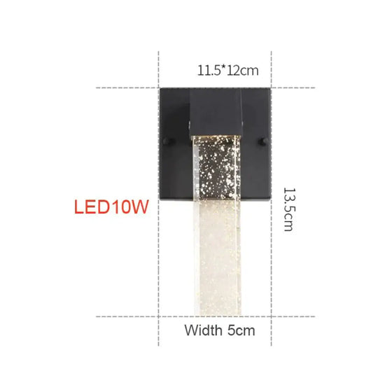 Led Aluminum Outdoor Wall Lighting Crystal Ip65 Waterproof Street Lamp For Balcony Garden 96V 220V