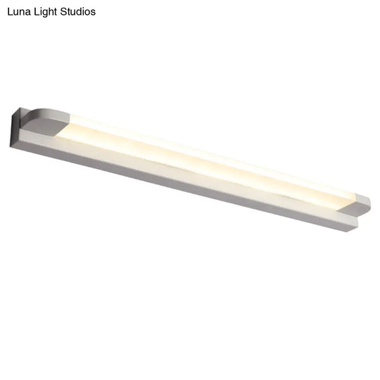 Led Bar Bathroom Sconce Light With Rounded Corner - Acrylic Vanity Wall Fixture